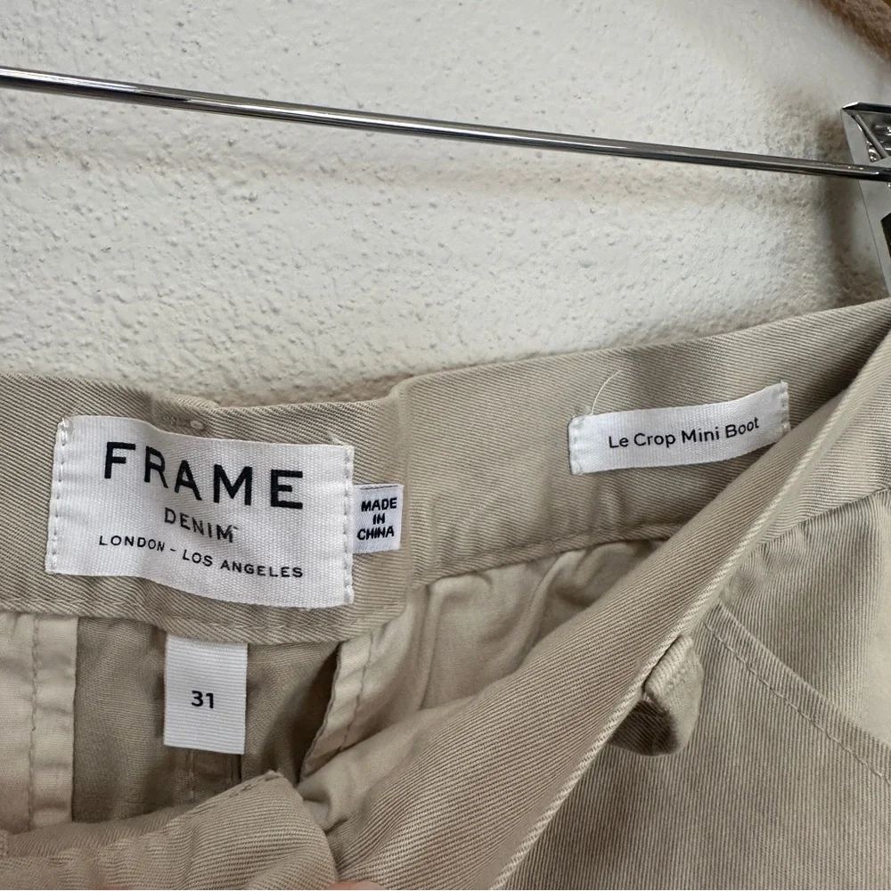 FRAME Le Crop‎ Mini Boot Chino Pants in Desert Sand Women’s Sz 31
